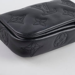 Louis Vuitton Bubblegram Wallet On Strap Black Calfskin Pouch