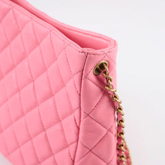 Chanel Quilted CC Mini Hobo Pearl Crush Pink Lambskin (microchip)