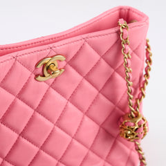 Chanel Quilted CC Mini Hobo Pearl Crush Pink Lambskin (microchip)