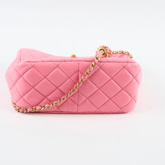 Chanel Quilted CC Mini Hobo Pearl Crush Pink Lambskin (microchip)