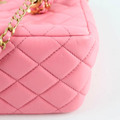 Chanel Quilted CC Mini Hobo Pearl Crush Pink Lambskin (microchip)