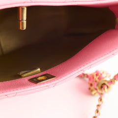 Chanel Quilted CC Mini Hobo Pearl Crush Pink Lambskin (microchip)