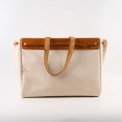 Hermes Toile Tote Canvas 40 Natural/Beige - Square F Stamp
