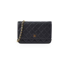 Chanel Classic Wallet on Chain Black Caviar Gold HW (microchip)