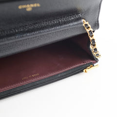 Chanel Classic Wallet on Chain Black Caviar Gold HW (microchip)