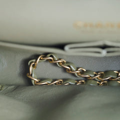 Chanel Medium Classic Flap Khaki Green Chevron Calfskin GHW