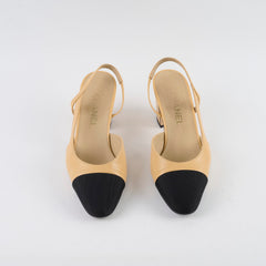 Chanel Slingbacks Beige Size 37.5C