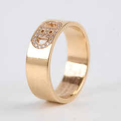 Hermes H Chaine d'Ancre Diamond Rose Gold Size 48 Ring