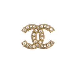 Chanel Pearl Gold Brooch Costume Jewellery