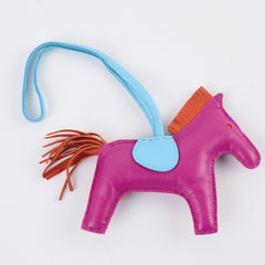 Hermes Rodeo MM Rose Purpre/Cornaline/Celeste Charm