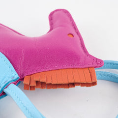 Hermes Rodeo MM Rose Purpre/Cornaline/Celeste Charm