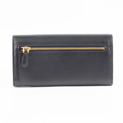 Prada Envelope Long Saffiano Black Wallet