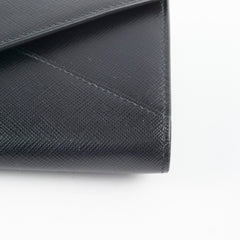 Prada Envelope Long Saffiano Black Wallet