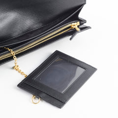 Prada Envelope Long Saffiano Black Wallet