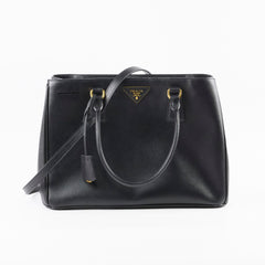Prada Galleria Saffiano Zip Tote Black