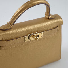 Hermes Mini Kelly Doré Chevre Chamkilight 2024