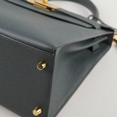 Hermes Kelly 28 Y7 Bleu Orage Epsom GHW Z Stamp