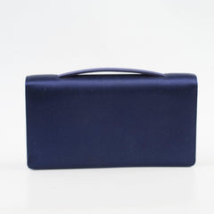 Dior Lady Bee Clutch Satin Navy Blue