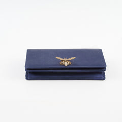 Dior Lady Bee Clutch Satin Navy Blue
