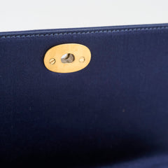 Dior Lady Bee Clutch Satin Navy Blue