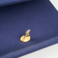 Dior Lady Bee Clutch Satin Navy Blue