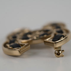 Chanel Black/Gold CC Logo Brooch Costume Jewellery