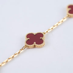 Van Cleef and Arpels Vintage 5 Motif Carnelian Bracelet