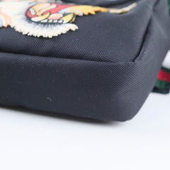 Gucci Tiger Embroider Messenger Black Techno Canvas bag