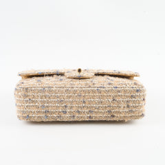 Chanel Beige Tweed Medium Double Flap Classic 10 series