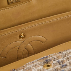 Chanel Beige Tweed Medium Double Flap Classic 10 series