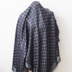 Louis Vuitton Monogram Shine Scarf Black/Silver