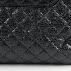 Chanel Paris-Edinburgh Quilted Flap Tote Black Caviar