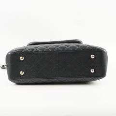 Chanel Paris-Edinburgh Quilted Flap Tote Black Caviar