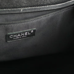Chanel Paris-Edinburgh Quilted Flap Tote Black Caviar