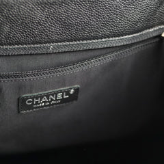 Chanel Paris-Edinburgh Quilted Flap Tote Black Caviar