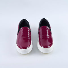 Celine Burgundy Slip On Leather Loafers size 37