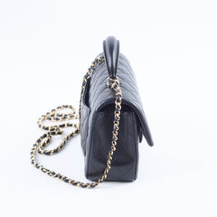 Chanel Mini Rectangular with Top Handle Black GHW Microchipped