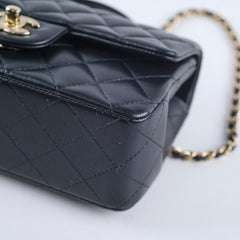 Chanel Mini Rectangular with Top Handle Black GHW Microchipped