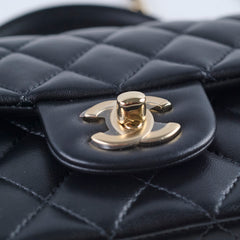 Chanel Mini Rectangular with Top Handle Black GHW Microchipped