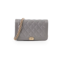 Chanel Caviar Wallet On Chain WOC Grey
