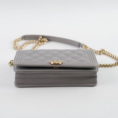 Chanel Caviar Wallet On Chain WOC Grey