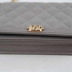 Chanel Caviar Wallet On Chain WOC Grey