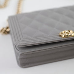 Chanel Caviar Wallet On Chain WOC Grey