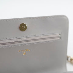 Chanel Caviar Wallet On Chain WOC Grey
