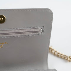 Chanel Caviar Wallet On Chain WOC Grey