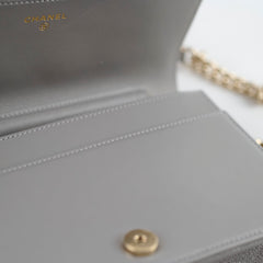 Chanel Caviar Wallet On Chain WOC Grey
