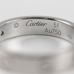 Cartier Love Ring Small Model One Damond White Gold Size 51