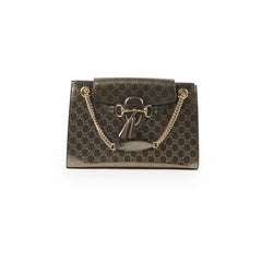 Gucci Large Emily Chain Shoulder Guccissima Patent Leather Bronze