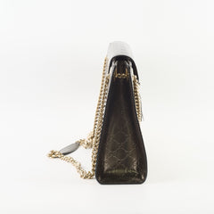 Gucci Large Emily Chain Shoulder Guccissima Patent Leather Bronze