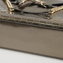 Gucci Large Emily Chain Shoulder Guccissima Patent Leather Bronze